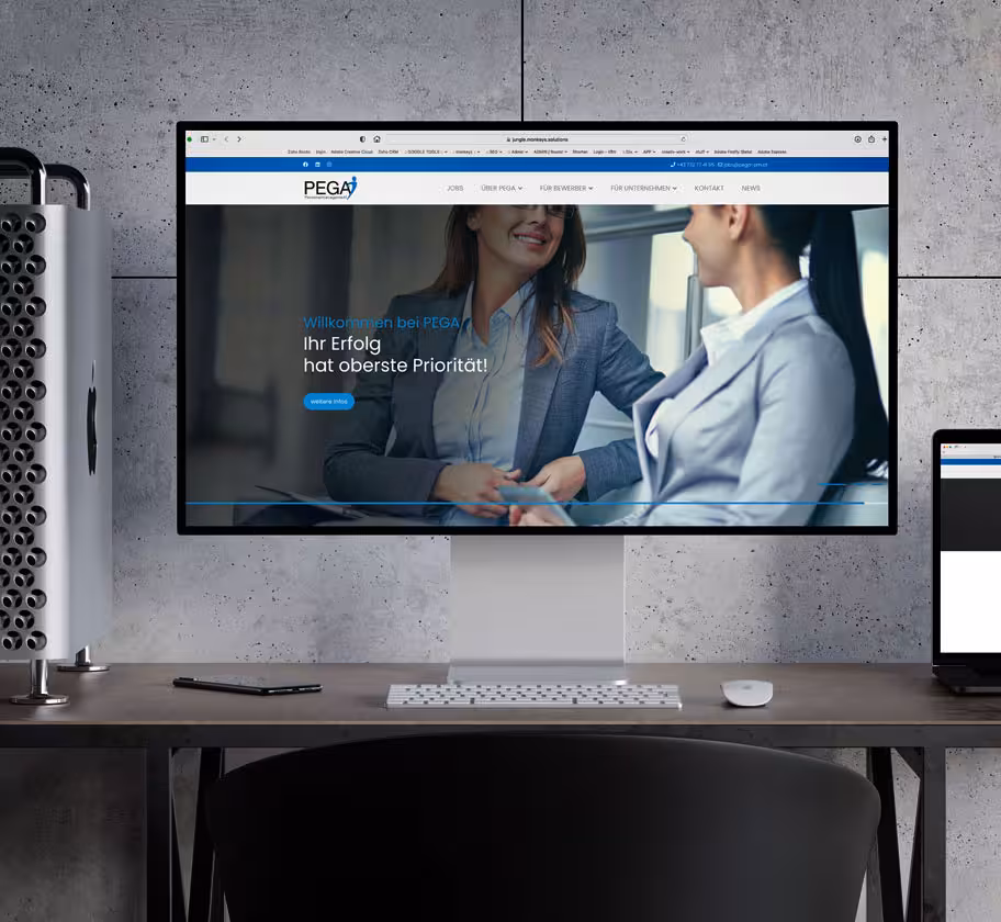 WEBRELAUNCH UND CORPORATE BRANDING FÜR PEGA PERSONALMANAGEMENT GMBH.